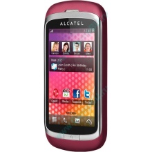 Красно-розовый телефон Alcatel One Touch 818 (Курган)